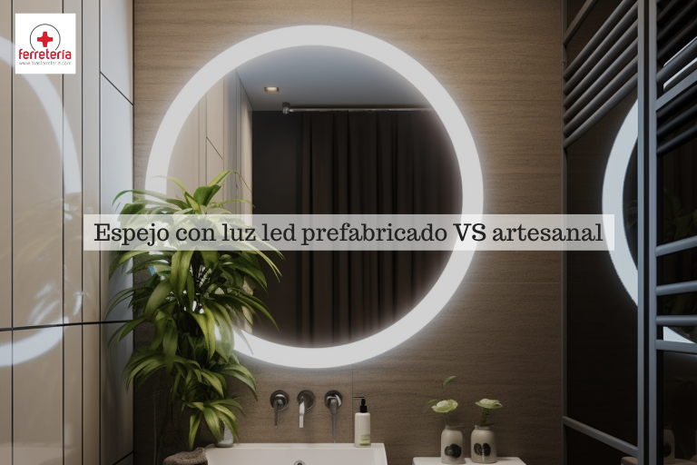 Espejo con luz led prefabricado VS artesanal