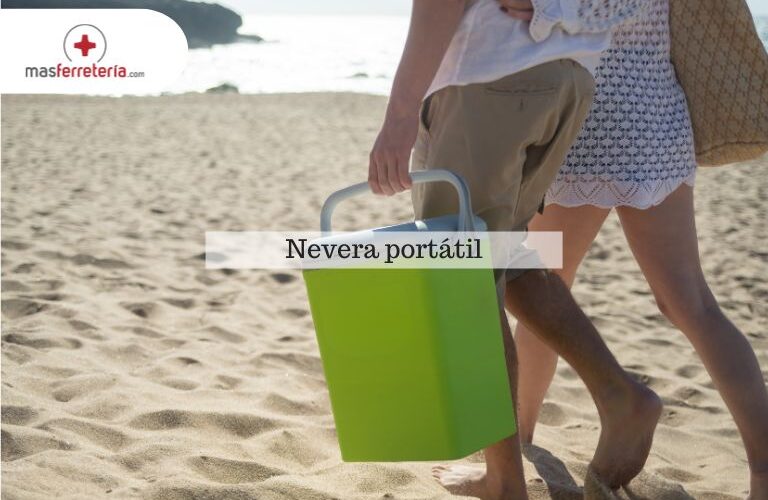 Nevera portatil en la playa