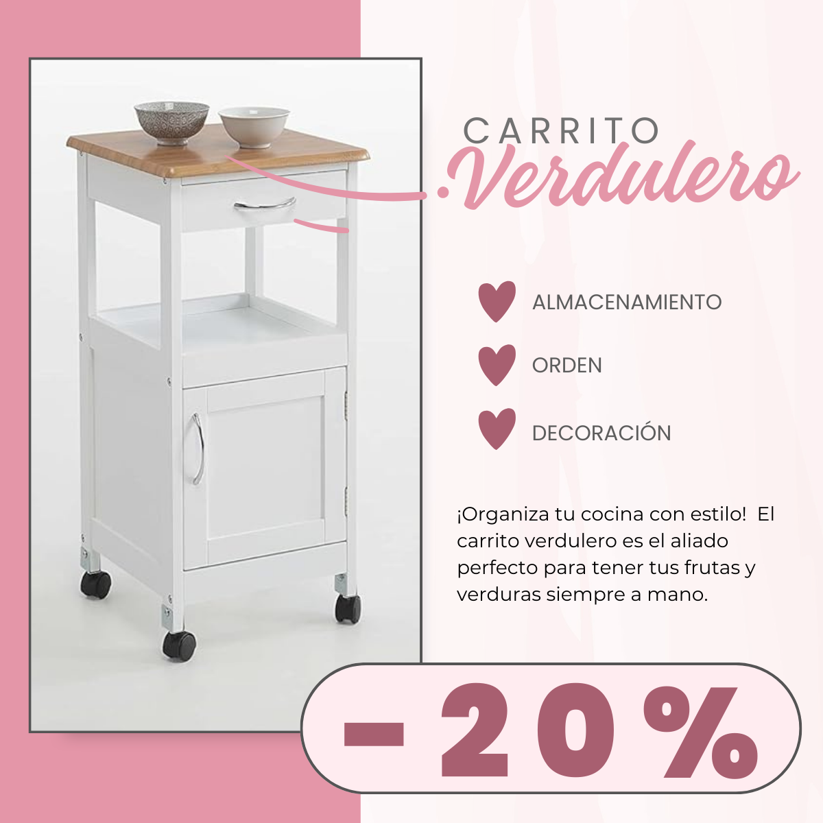 Descuento 20% Carrito Verdulero MasFerretería