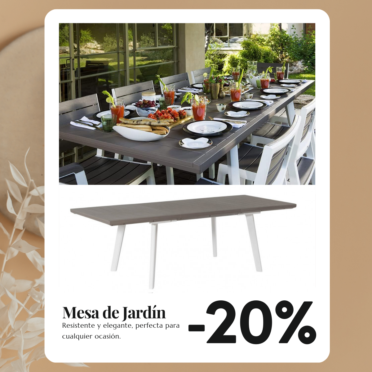 Descuento 20% Mesa de jardín MasFerrtería