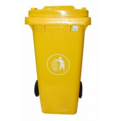 Contenedor Bas. 240 Lt C/rued Natuur Pl Amarillo Tapa Nt1258