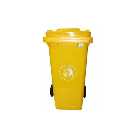 Contenedor Bas. 240 Lt C/rued Natuur Pl Amarillo Tapa Nt1258