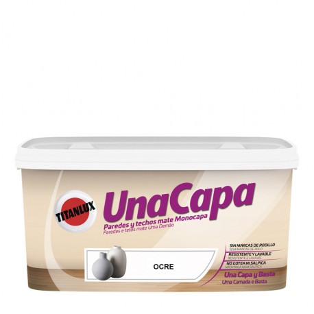 Pintura Plast Mate 4 Lt Ocre Int. Mono Una Capa Titanlux