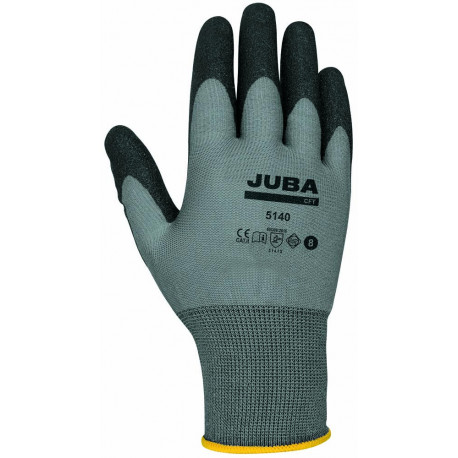 Guante Trabajo S7 Juba Nylon Pvc Gr/neg Cft