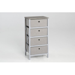 Cajonera Orden 4 Cajones Closet Norte Madera / Tela Armable