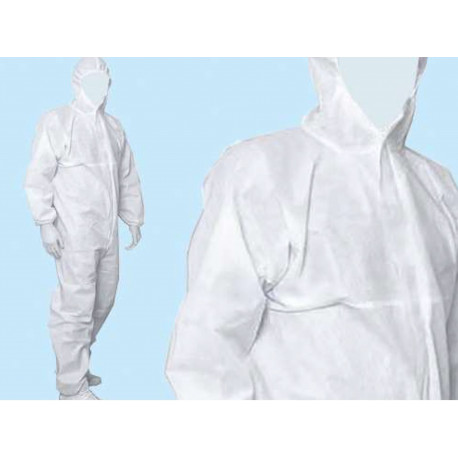 Mono Trabajo Xxl Capucha Pp Desechable Bl