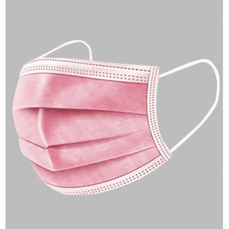 Mascarilla Prot 3 Capas Higienica Rosa