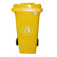 Contenedor Bas. 120 Lt C/rued Natuur Pl Amarillo Tapa Nt1258