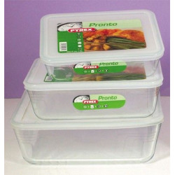 Hermetico Alimen. Rect 0,8lt C/tapa R 241 Borisilic Pyrex