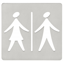 Placa SeÑalizacion BaÑo 120x120mm Mujer/hombre Adh. Acero In