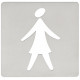 Placa SeÑalizacion BaÑo 120x120mm Mujer Adh. Acero Inox Aisi