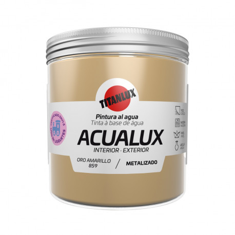 Pintura Manualid. Al Agua 250 Ml Oro Ama Satin. Metal. Acual