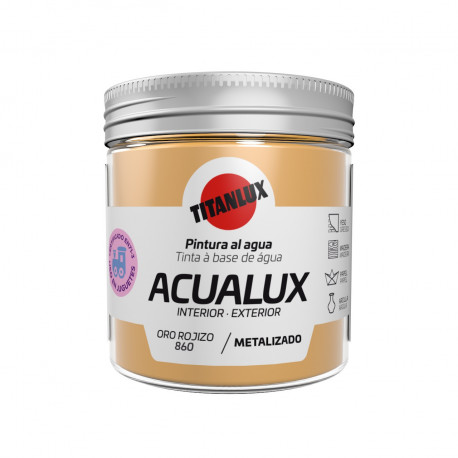 Pintura Manualid. Al Agua 75 Ml Oro Roj Satin. Metal. Acualu