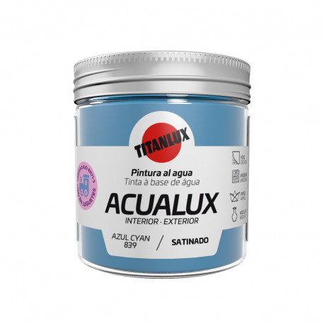 Pintura Manualid. Al Agua 75 Ml Az/cy Satin. Acualux Titan