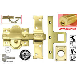 Cerrojo Sobr. 50mm Boton/llave Interfer Ac Dor 31-sa Dorado