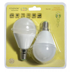 Lampara Ilumin Esf. Led Starson E14 8w 3000k 2 Pz