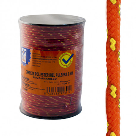 Cuerda Ps Pulsera 3mm Rojo/ama 100 M