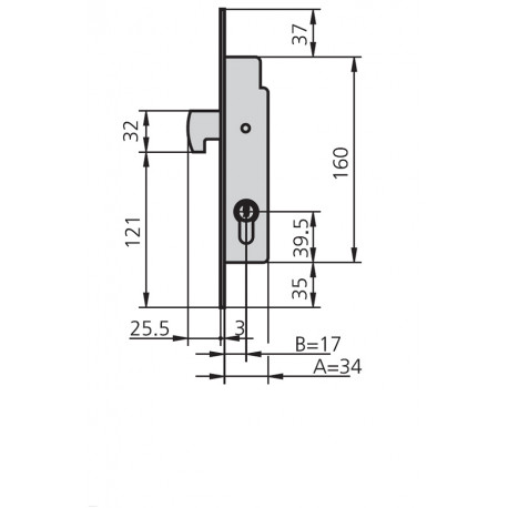 Cerradura Embutir Met Hn 17 Mm