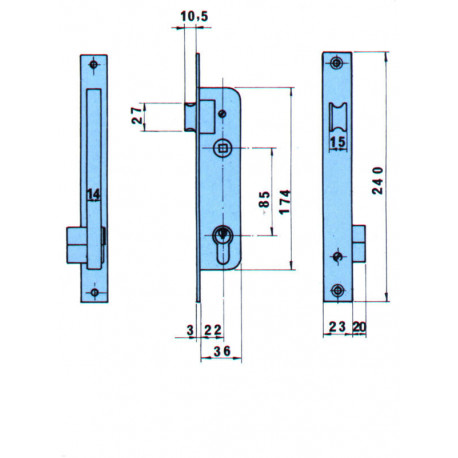 Cerradura Embutir Metalica 25