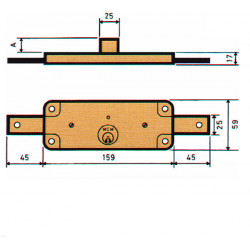 Cerradura Persiana Zn 20mm 59x159 Mm