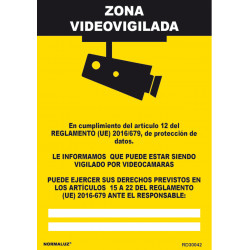 SeÑal Zona Videovigilada 210x300 Mm