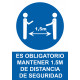 Obliga Distancia 1,5m Seguridad 200x300 Mm