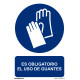 Uso Obligatorio De Guantes 200x300 Mm