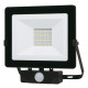 Foco Led Negro Ip65 C/sensor 10 W