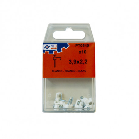 Grapa Plastico Blanco C/10 Pzs 3,9x2,2