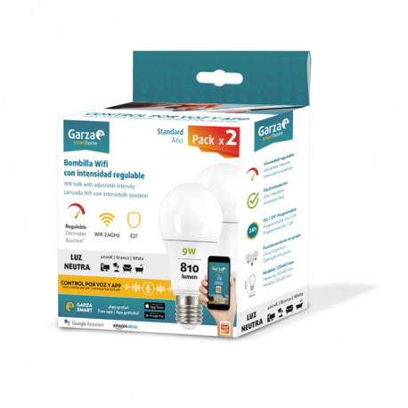 Bombilla Wifi E27 Ln Pack 2 9 W