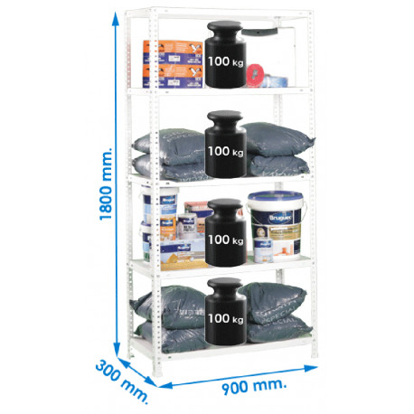 Estanteria Econom 300 Blanca 180x90x30