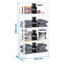Estanteria Econom 400 Blanca 180x90x40