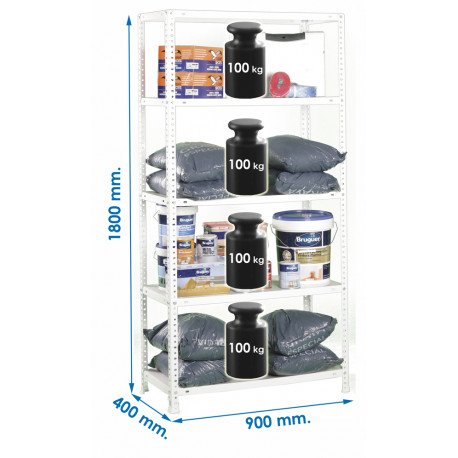 Estanteria Econom 400 Blanca 180x90x40