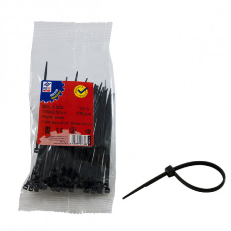 Brida Nylon Negra B/100 4,5x280 Mm