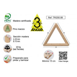 Escuadra Triangle Pino S/barn 20x20x20