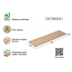 Balda Mural Pino 22mm S/barn 90x25 Cm