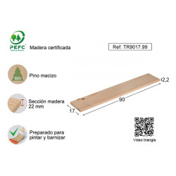 Balda Mural Pino 22mm S/barn 90x17 Cm