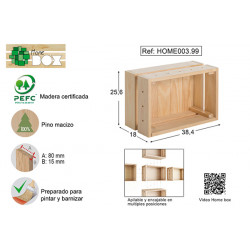 Caja Pino S/barn Home Box 38x17x28