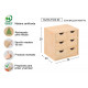 Cajonera 3x2 Pino S/barn 28x20x28cm
