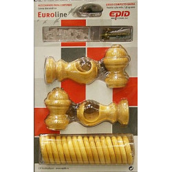 Soporte Barra Cort 19mm Anillas Termin. Mad Nat Jgo Epid