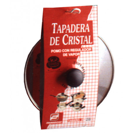 Tapa Cristal C/regulador Vapor 28 Cm