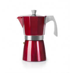 Cafetera Aluminio Induc. Roja 9 Tz