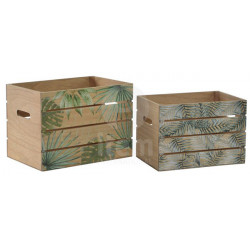 Caja Madera Tropical Set-2 30x22x22cm