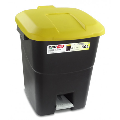 Cubo Pedal Ecologico Amarillo 50 L