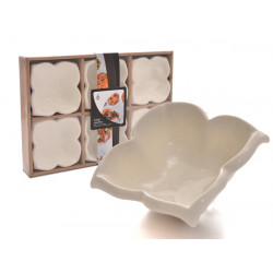 Bol Aperitivo Set-6 Trebol Bl 9,5x4x9,5