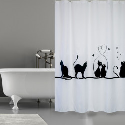 Cortina BaÑo Poliester Gatitos