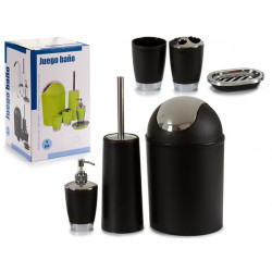 Juego BaÑo 6pz Cubo 3 L Negro