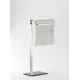 Toallero Pie Cromo Cristal Neg 80x42x21cm