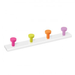 Percha Madera 4p Colores B.bca