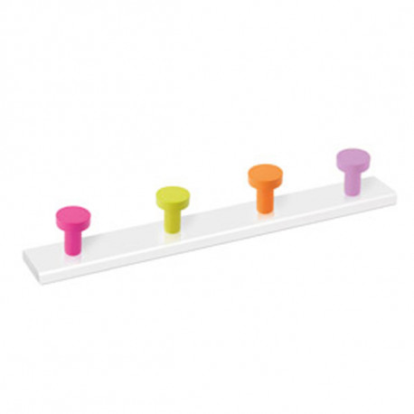 Percha Madera 4p Colores B.bca